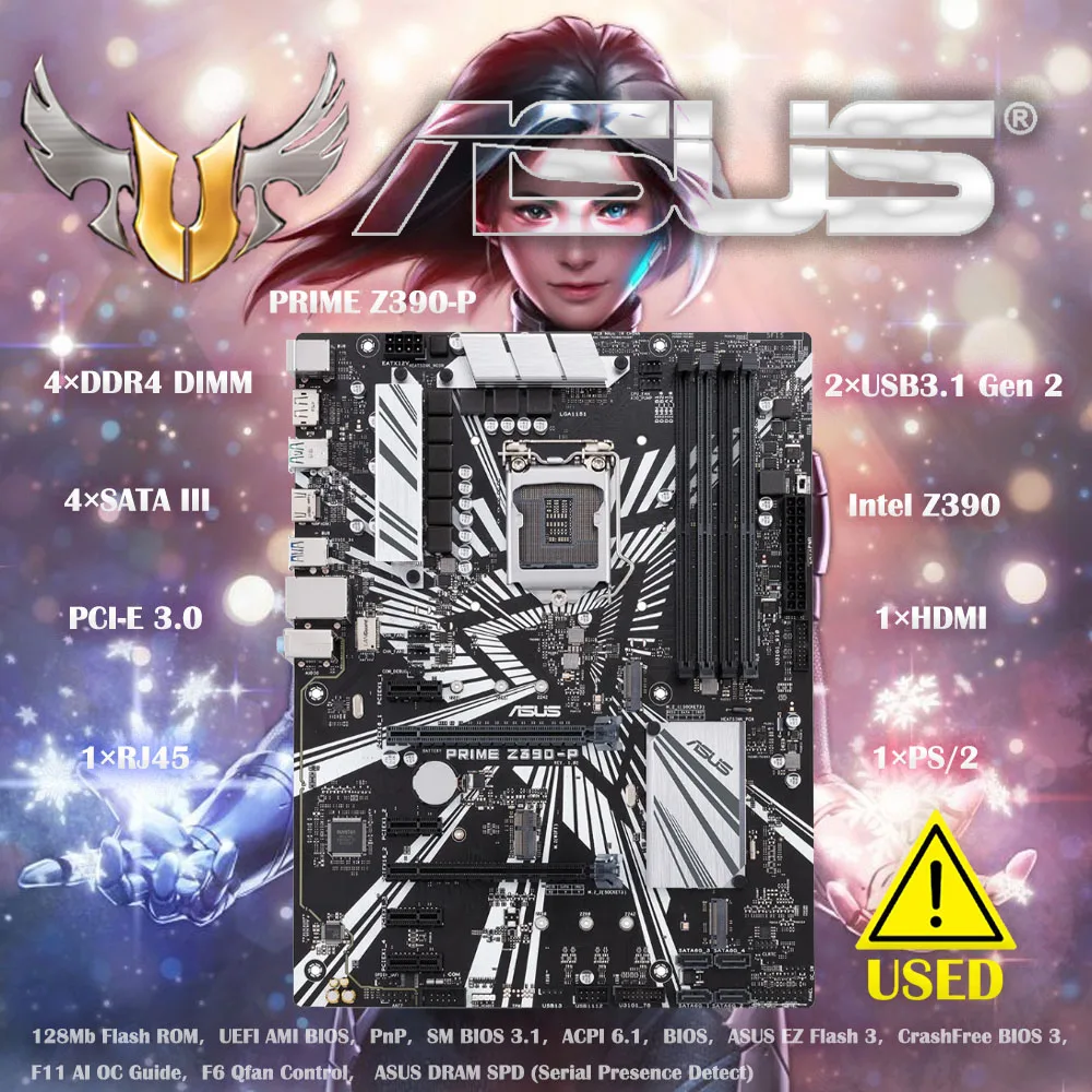 Б/у материнская плата ASUS Prime Z390-P LGA1151 (Intel 8-го и 9-го поколения) ATX для майнинга криптовалюты (BTC) с декодированием выше 4G
Б/у материнская плата ASUS Prime Z390-P LGA1151 (Intel 8-го и 9-го поколения) ATX для майнинга криптовалюты (BTC) с декодированием выше 4G