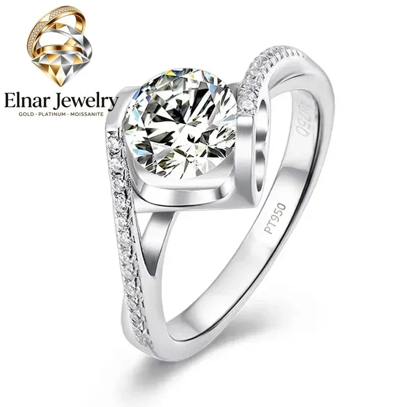 Elnar Jewelry 100% Natural PT950 Platinum Rings Symmetrical Heart With Round 0.5ct/1ct VVS1 D Color Moissanite Diamond Wedding B
Elnar Jewelry 100% Natural PT950 Platinum Rings Symmetrical Heart With Round 0.5ct/1ct VVS1 D Color Moissanite Diamond Wedding B