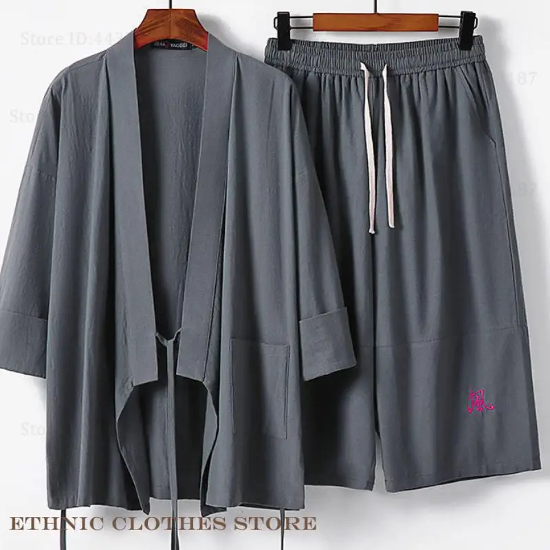 BIG SIZE Kimono Cardigan Pants Set Yukata Gown Cotton Linen Hanfu Open Front Shirt Traditional Japanese Samurai Clothing 3XL-9XL
BIG SIZE Kimono Cardigan Pants Set Yukata Gown Cotton Linen Hanfu Open Front Shirt Traditional Japanese Samurai Clothing 3XL-9XL