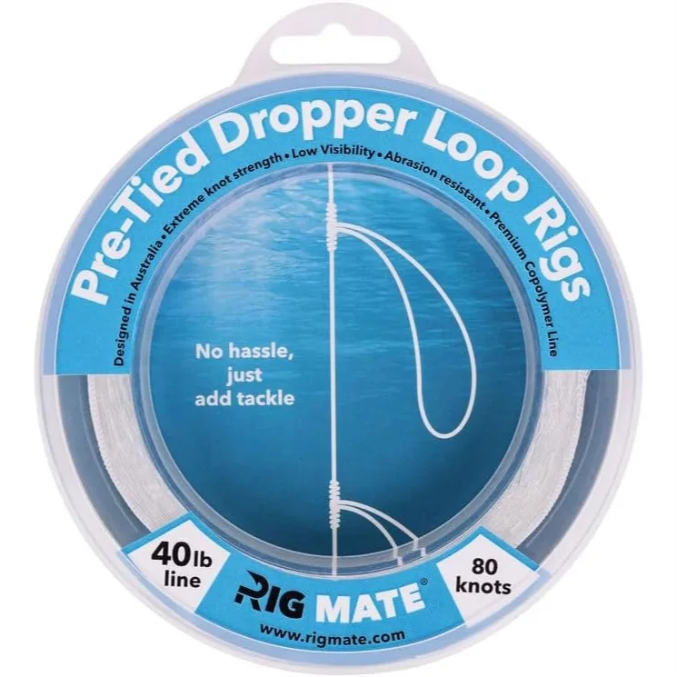 40 lb Pre-Tied Dropper Loop Rigs Fishing Line Spool, 18" Apart Loops, 5.5" Loop Size, Durable for Saltwater & Freshwater
40 lb Pre-Tied Dropper Loop Rigs Fishing Line Spool, 18" Apart Loops, 5.5" Loop Size, Durable for Saltwater & Freshwater
