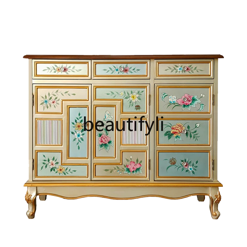 American shoe cabinet solid wood painted chest cabinet champagne silver large capacity multi-layer storage cabinet
American shoe cabinet solid wood painted chest cabinet champagne silver large capacity multi-layer storage cabinet