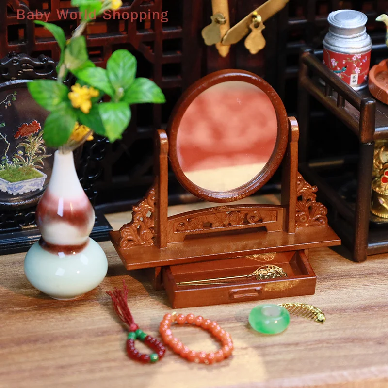 1set Dollhouse Miniature Wooden Vanity Table + Jewelry Set With Mirror Makeup Dressing Table For Bedroom
1set Dollhouse Miniature Wooden Vanity Table + Jewelry Set With Mirror Makeup Dressing Table For Bedroom