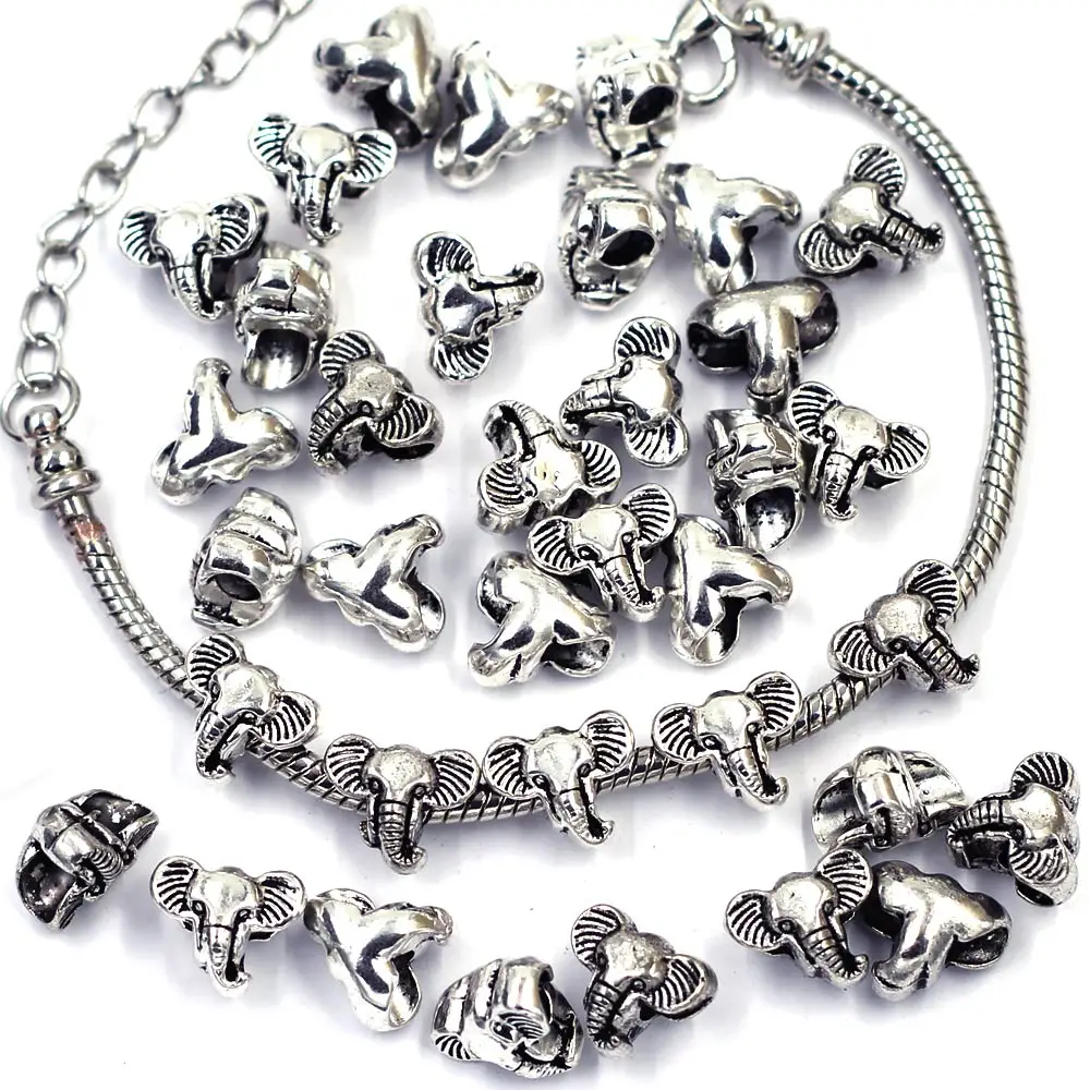 Silver Tone Elephant Animal Spacer European Beads For Charms Bracelets Jewelry DIY Handmade Accessories 12x10mm
Silver Tone Elephant Animal Spacer European Beads For Charms Bracelets Jewelry DIY Handmade Accessories 12x10mm