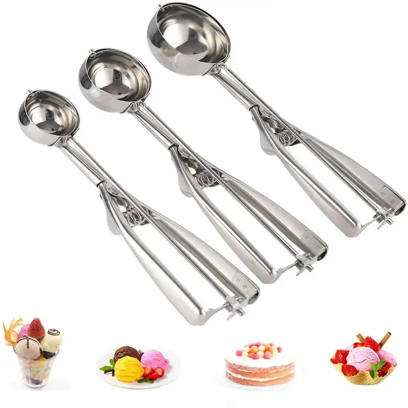 Stainless Steel Ice Cream Scoops Set with Trigger Release - Large-Medium-Small Sizes Balls for Cookie, Ice Cream, Cupcake, Muffi
Stainless Steel Ice Cream Scoops Set with Trigger Release - Large-Medium-Small Sizes Balls for Cookie, Ice Cream, Cupcake, Muffi