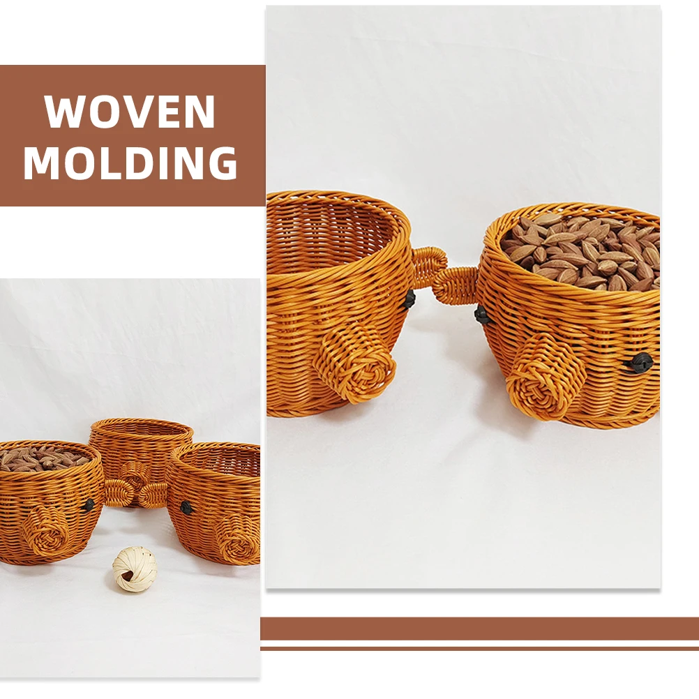 Imitation Rattan Pig Head Woven Basket Practical Food Storage Holder Elegant Home Hotel Coffee Shop Decor Snacks Bread Basket
Imitation Rattan Pig Head Woven Basket Practical Food Storage Holder Elegant Home Hotel Coffee Shop Decor Snacks Bread Basket