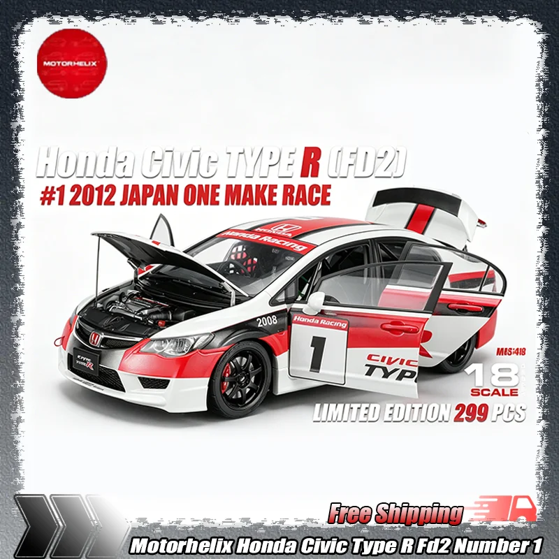 New Mh Motorhelix Diecast Model Car 1 18 Scale Honda Civic Type R Fd2 Number 1 Alloy Racing Car Collectible For Adult Collectors
New Mh Motorhelix Diecast Model Car 1 18 Scale Honda Civic Type R Fd2 Number 1 Alloy Racing Car Collectible For Adult Collectors