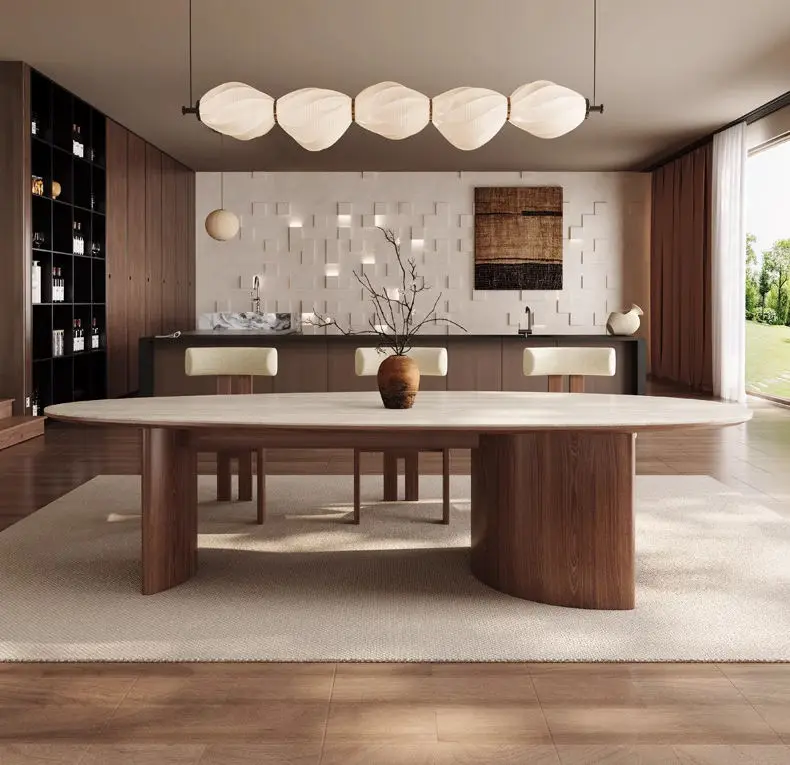 &c Nordic Solid Wood Designer Cream Wind Oval Negotiation Table Small Household White Rock Plate Dining Table
&c Nordic Solid Wood Designer Cream Wind Oval Negotiation Table Small Household White Rock Plate Dining Table
