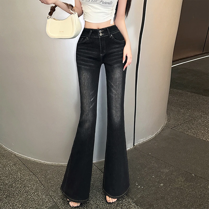 Spring New Style Women's Black Slim High Waist Stretchy Micro Flared Jeans Sexy Girl Long Pants Cotton Polyester Blend
Spring New Style Women's Black Slim High Waist Stretchy Micro Flared Jeans Sexy Girl Long Pants Cotton Polyester Blend