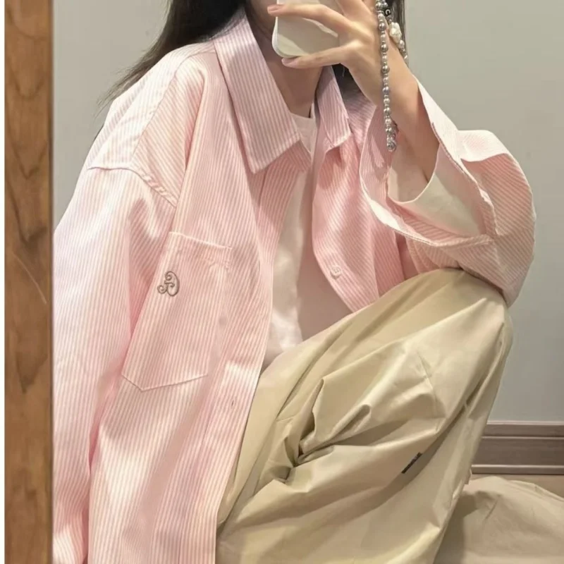 Pink Harajuku Women Striped Shirts Fashion Long Sleeve Sunscreen Oversize Spring Summer Blouse Button Y2k Streetwear Clothes
Pink Harajuku Women Striped Shirts Fashion Long Sleeve Sunscreen Oversize Spring Summer Blouse Button Y2k Streetwear Clothes