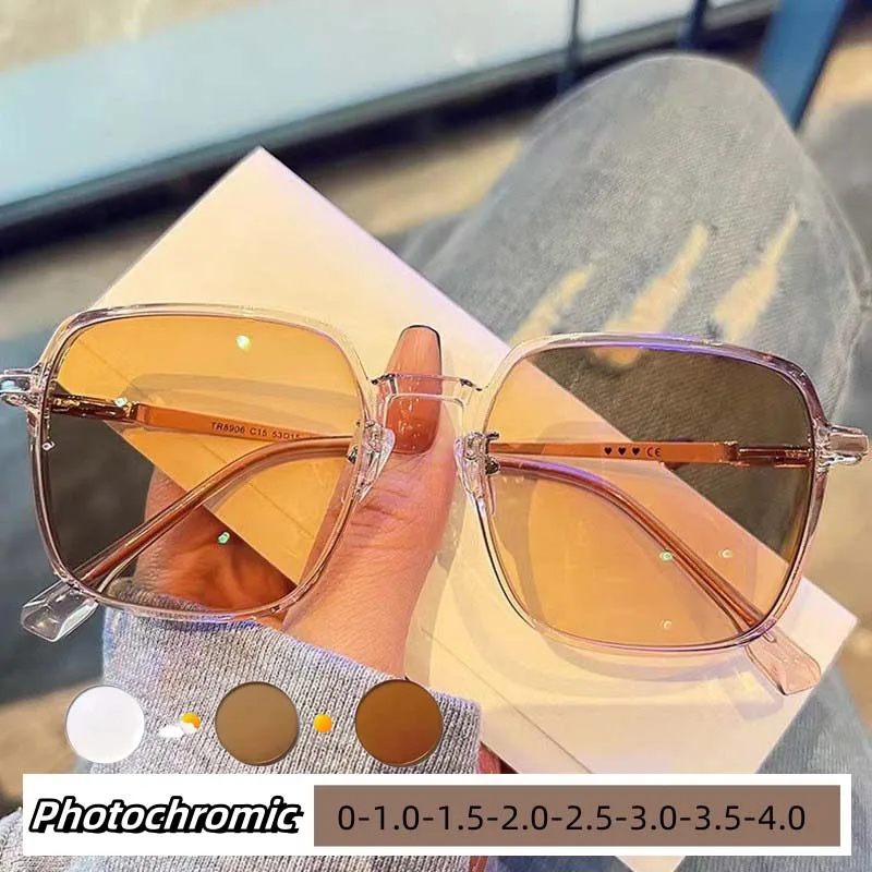 Men Women Oversized Myopia Glasses Intelligent Color Changing Near Sight Eyewear Ultra Light Optical Glasses 0-1.0-1.5-2.0-4.0
Men Women Oversized Myopia Glasses Intelligent Color Changing Near Sight Eyewear Ultra Light Optical Glasses 0-1.0-1.5-2.0-4.0