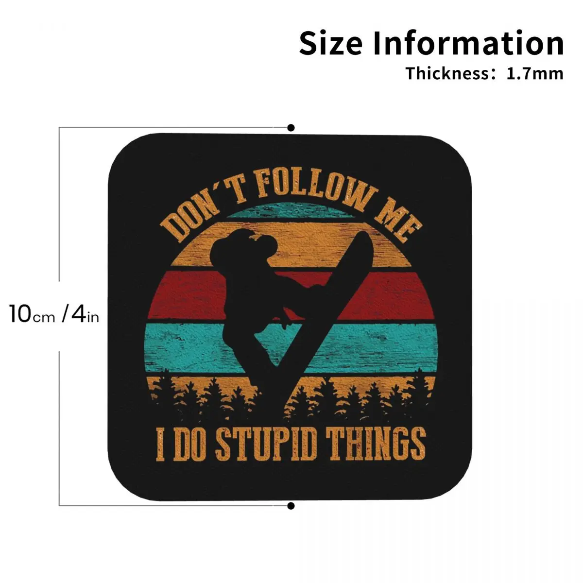 Не следуй за мной, я делаю глупых вещей, винтажные подставки для сноуборда, кожаные салфетки, изоляционные кофейные коврики для дома, обеденные подушечки
Не следуй за мной, я делаю глупых вещей, винтажные подставки для сноуборда, кожаные салфетки, изоляционные кофейные коврики для дома, обеденные подушечки