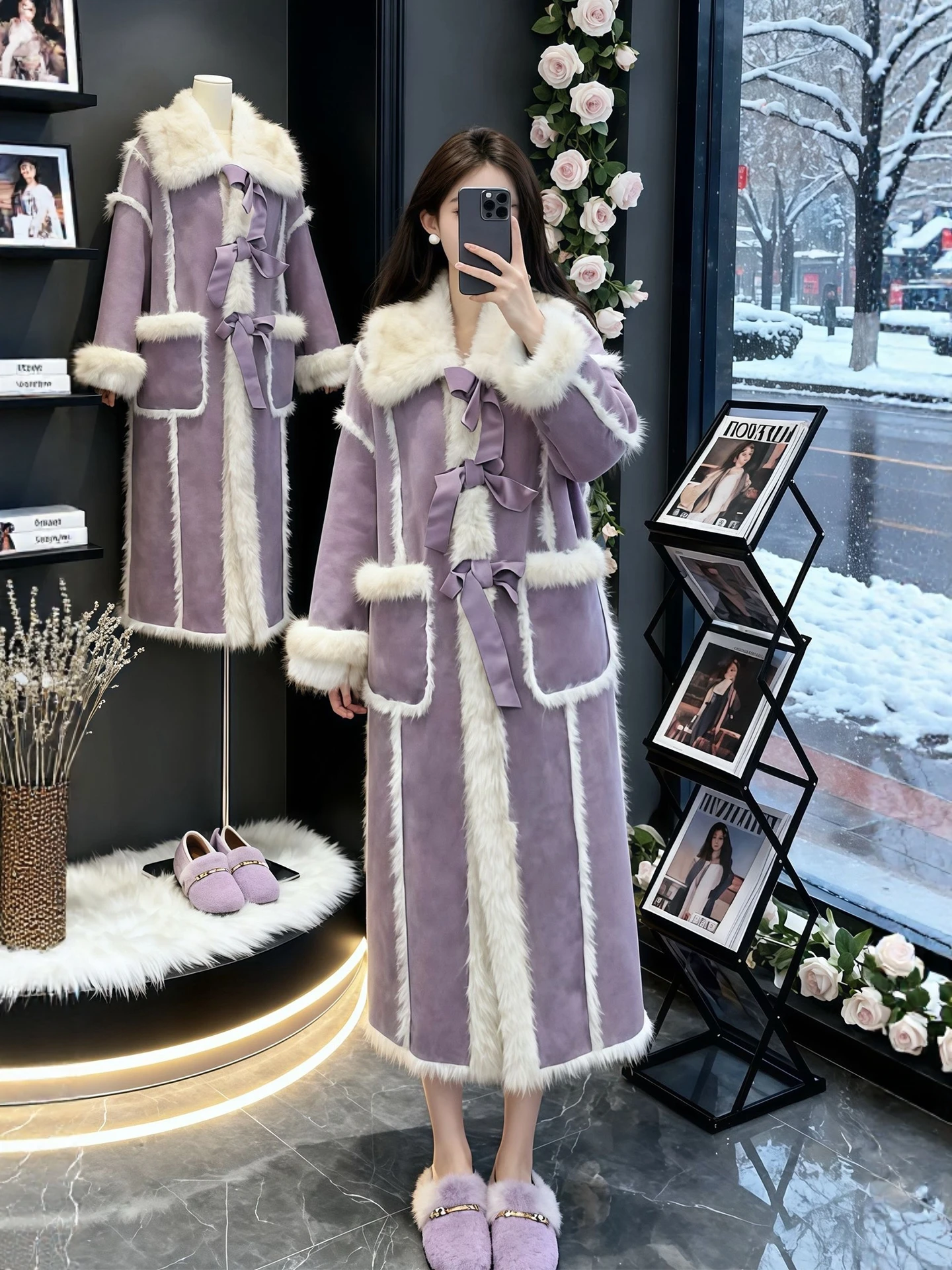 Long Purple Lamb Fur Jacket Women Winter Thickened Warmth Fashionable High-End Integrated Leather Fur Coat Sweet Bohemian Style
Long Purple Lamb Fur Jacket Women Winter Thickened Warmth Fashionable High-End Integrated Leather Fur Coat Sweet Bohemian Style