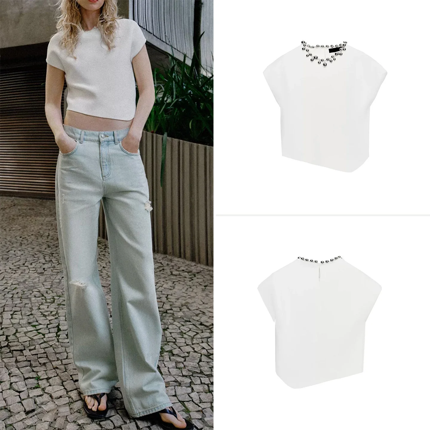 Women's Summer Knitted Short Sleeve round Neck Asymmetric Ball Decoration Fashion Top ZADATA Brand Comfortable Fit Shirt
Women's Summer Knitted Short Sleeve round Neck Asymmetric Ball Decoration Fashion Top ZADATA Brand Comfortable Fit Shirt