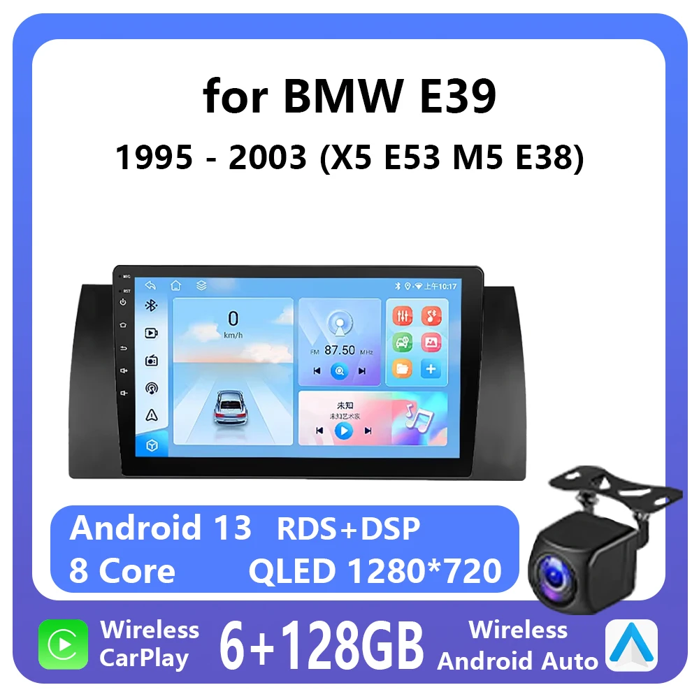 Car Radio Multimedia Player for BMW 5 E39 1995 - 2003 E53 X5 M5 Wireless Carplay Android Auto 2 Din Head Unit Navigation Stereo
Car Radio Multimedia Player for BMW 5 E39 1995 - 2003 E53 X5 M5 Wireless Carplay Android Auto 2 Din Head Unit Navigation Stereo