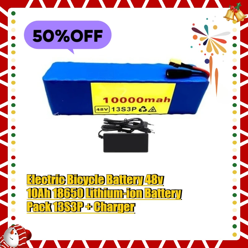 Electric Bicycle Battery 48v 10Ah 18650 Lithium-ion Battery Pack 13S3P + Charger
Electric Bicycle Battery 48v 10Ah 18650 Lithium-ion Battery Pack 13S3P + Charger