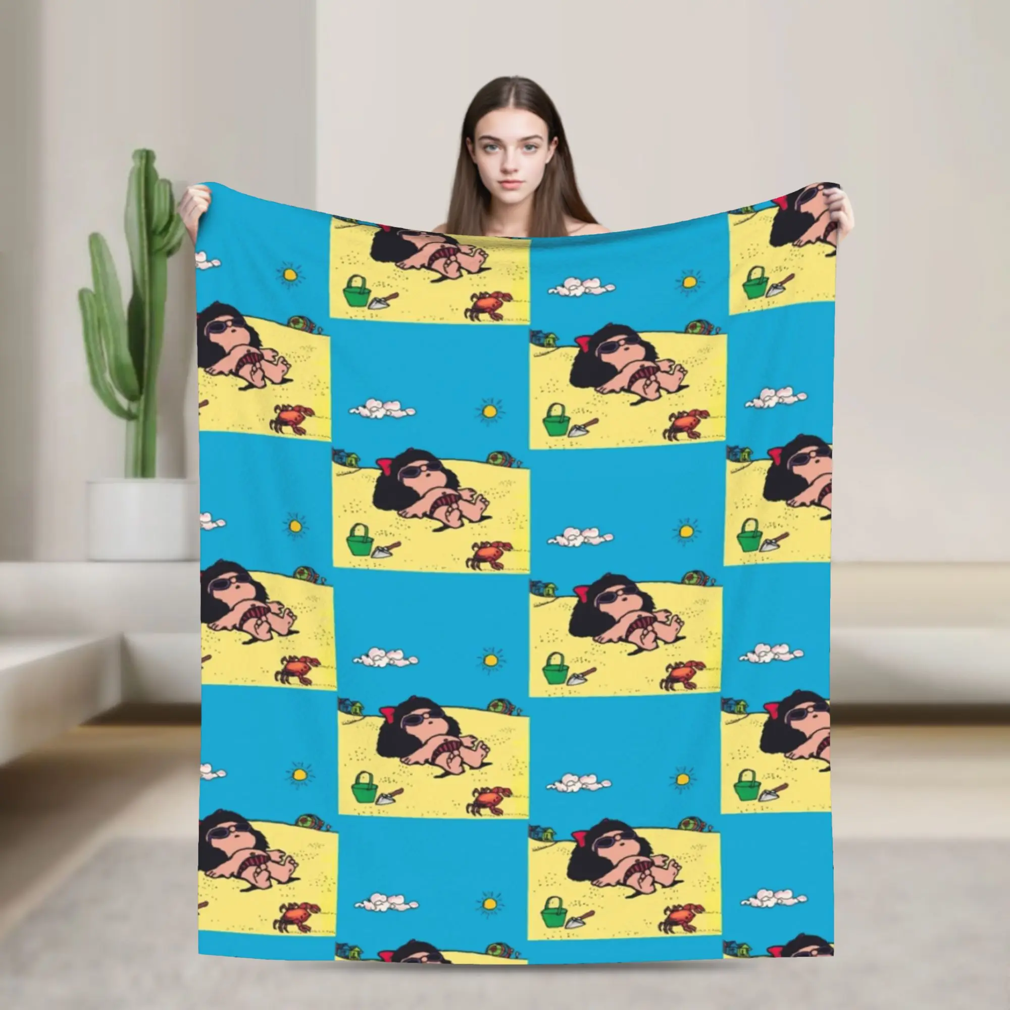 Mafaldas on the Beach Sunbathing in Color Blanket Flannel Lightweight Thin Throw Blanket for Outdoor Travel Bedspread
Mafaldas on the Beach Sunbathing in Color Blanket Flannel Lightweight Thin Throw Blanket for Outdoor Travel Bedspread