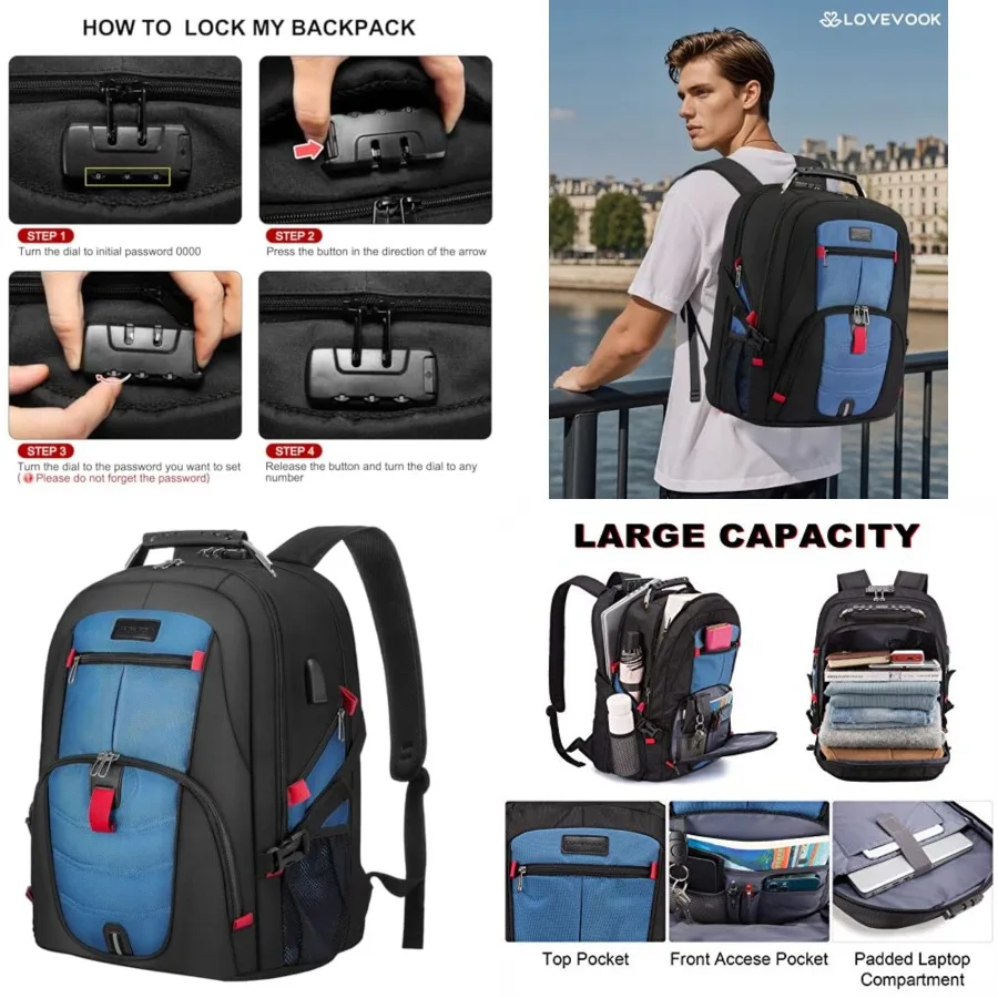 Travel Laptop Backpack Waterproof Anti Theft Backpack with Lock and USB Charging Port Large -.3 Computer Business Backpack for
Travel Laptop Backpack Waterproof Anti Theft Backpack with Lock and USB Charging Port Large -.3 Computer Business Backpack for