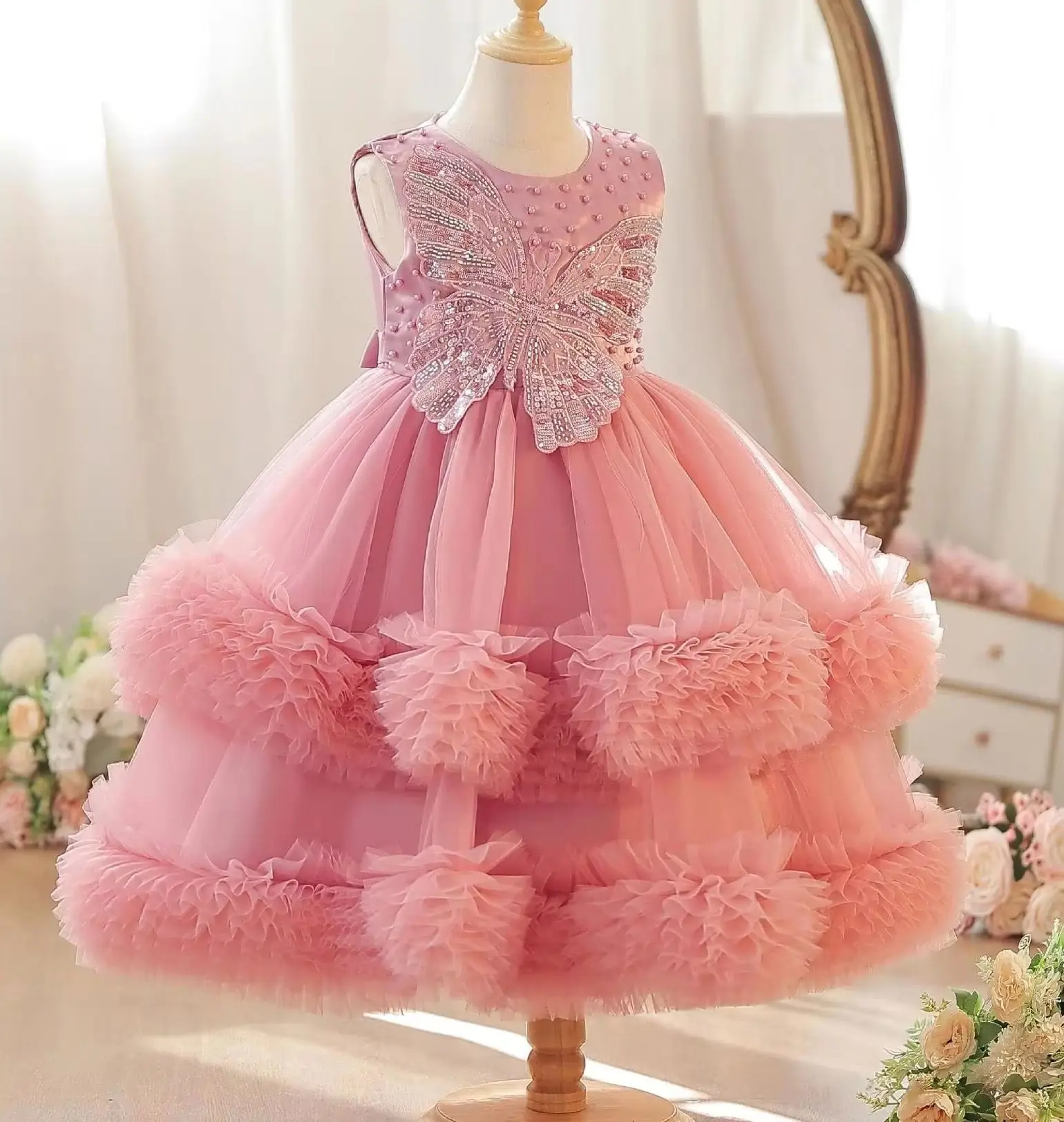Girls' Party Dress Butterfly Girl Ceremonial Dresses Tutu Girly Clothes Ball Gown 3 to 10T
Girls' Party Dress Butterfly Girl Ceremonial Dresses Tutu Girly Clothes Ball Gown 3 to 10T