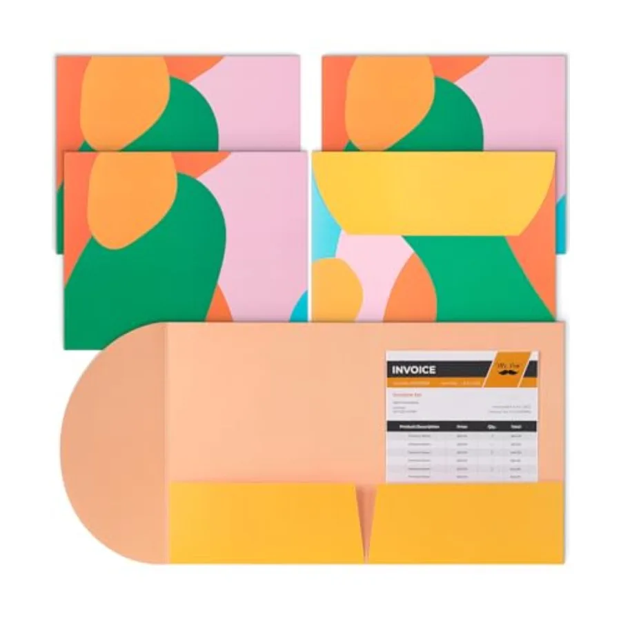 Cute Multicolor Paper Folders with Pockets, 5 Pack, 2 Pocket, A4 Size, Contemporary Style
Cute Multicolor Paper Folders with Pockets, 5 Pack, 2 Pocket, A4 Size, Contemporary Style