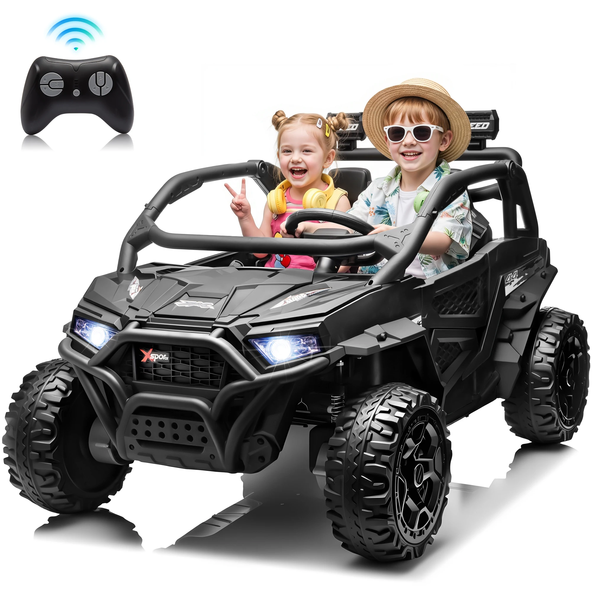 Joyracer 24V 4WD Kids Electric Off-Road UTV with 4-Wheel Suspension, Remote Control, LED Lights, Music Player, Key Ignition, 60-80 Mins Playtime
Joyracer 24V 4WD Kids Electric Off-Road UTV with 4-Wheel Suspension, Remote Control, LED Lights, Music Player, Key Ignition, 60-80 Mins Playtime