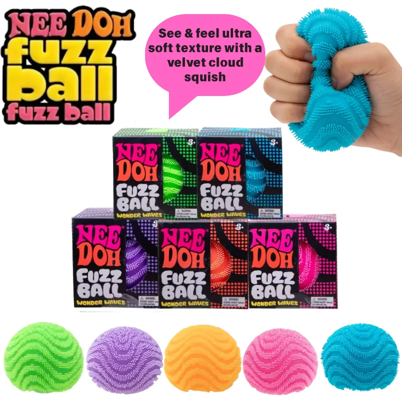 Nee Doh Waves Fuzz Ball Soft Textured Sensory Squeeze Ball Stress Relief Fidget Toy Anxiety Relief Hand Ball for Adults Kids
Nee Doh Waves Fuzz Ball Soft Textured Sensory Squeeze Ball Stress Relief Fidget Toy Anxiety Relief Hand Ball for Adults Kids