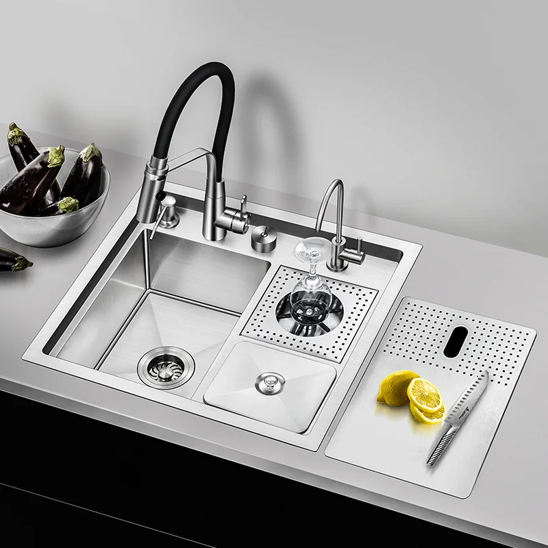 Multi-functional Kitchen Sink with Undermount Installation and High-Pressure Cup Cleaner
Multi-functional Kitchen Sink with Undermount Installation and High-Pressure Cup Cleaner