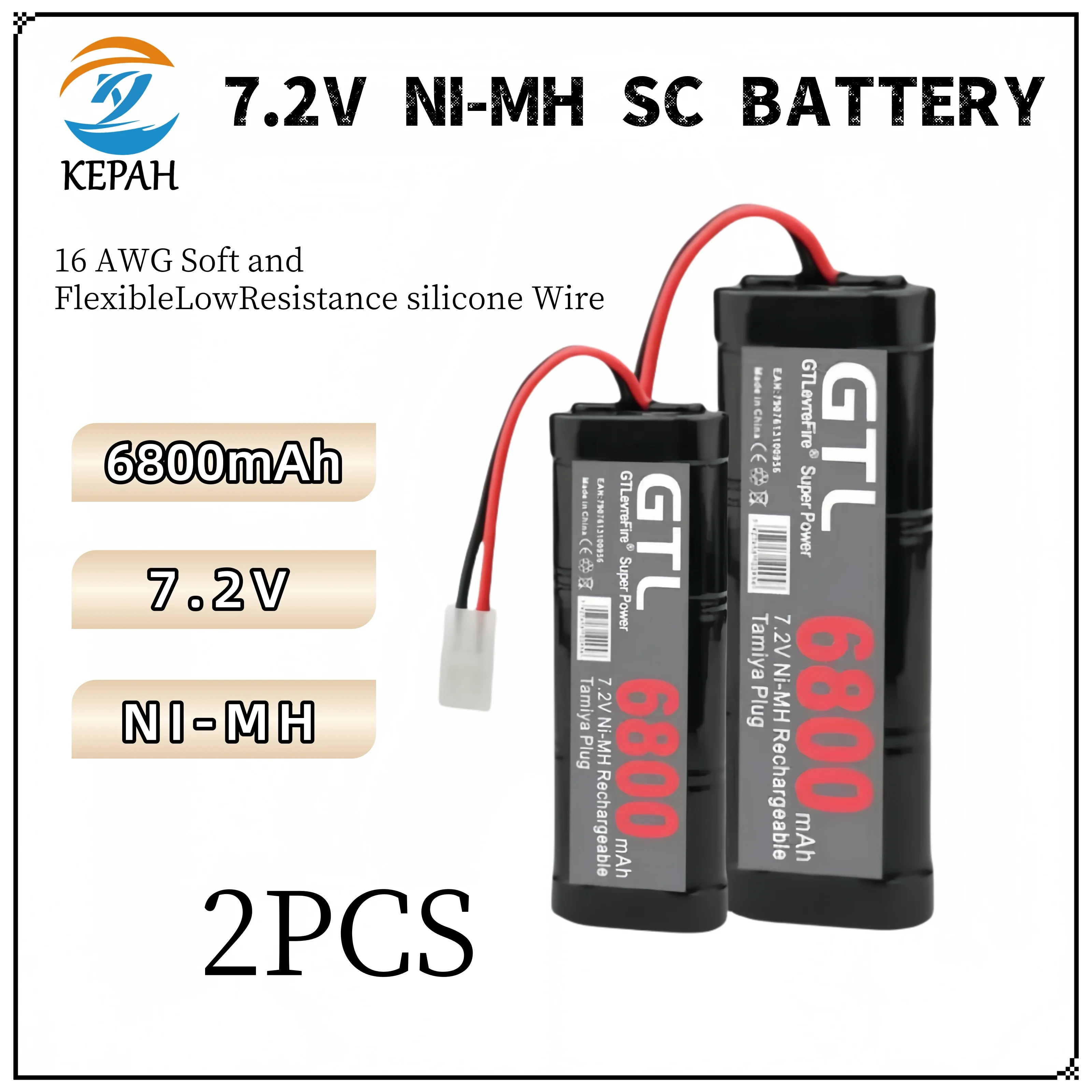 New 7.2V Battery 6800mAh NiMH Batteries Pack For RC Car Truck Buggy Boat Tank Ni-Mh Baterias gray supper power 
New 7.2V Battery 6800mAh NiMH Batteries Pack For RC Car Truck Buggy Boat Tank Ni-Mh Baterias gray supper power