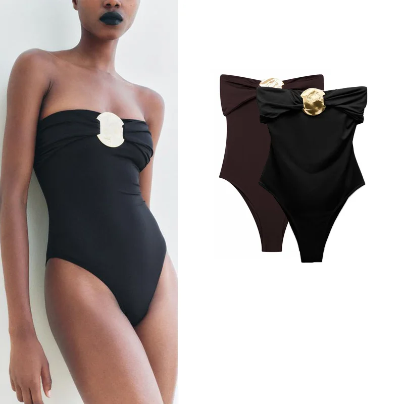 Spring 2025 Sexy Tight Bla Metal EmbelliedOne-Piece Swimsuiid Waist ort Leg Length Polyester Fiber Women Clothing
Spring 2025 Sexy Tight Bla Metal EmbelliedOne-Piece Swimsuiid Waist ort Leg Length Polyester Fiber Women Clothing