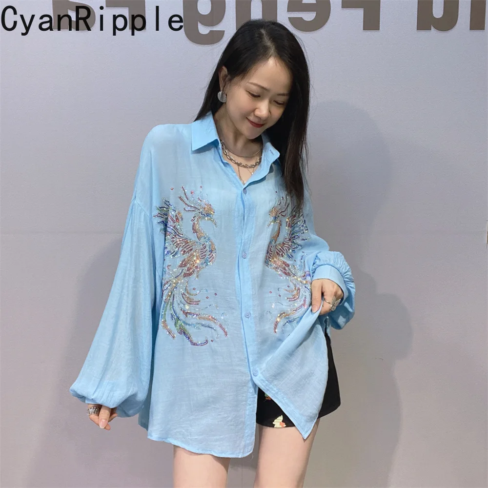 New Spring Summer Casual Cotton-linen Sunscreen Clothing Long Sleeved Shirt Trendy Phoenix Hot Diamonds Loose Cardigans Top
New Spring Summer Casual Cotton-linen Sunscreen Clothing Long Sleeved Shirt Trendy Phoenix Hot Diamonds Loose Cardigans Top