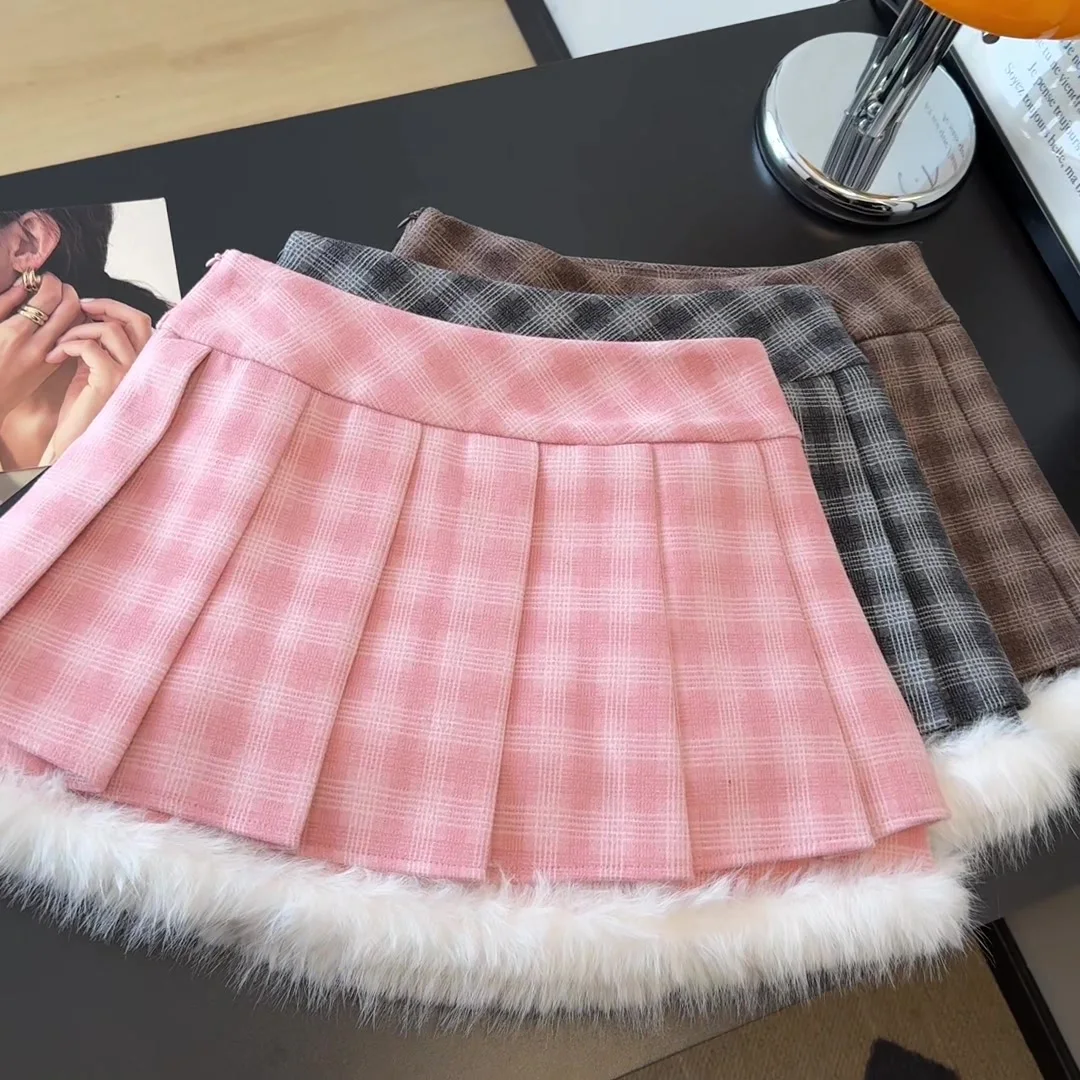 Женская сетчатая короткая юбка с рюшами Y2K в стиле Харадзюку, модная милая сексуальная мини-юбка в стиле ретро для колледжа, осенне-зимняя одежда 2025