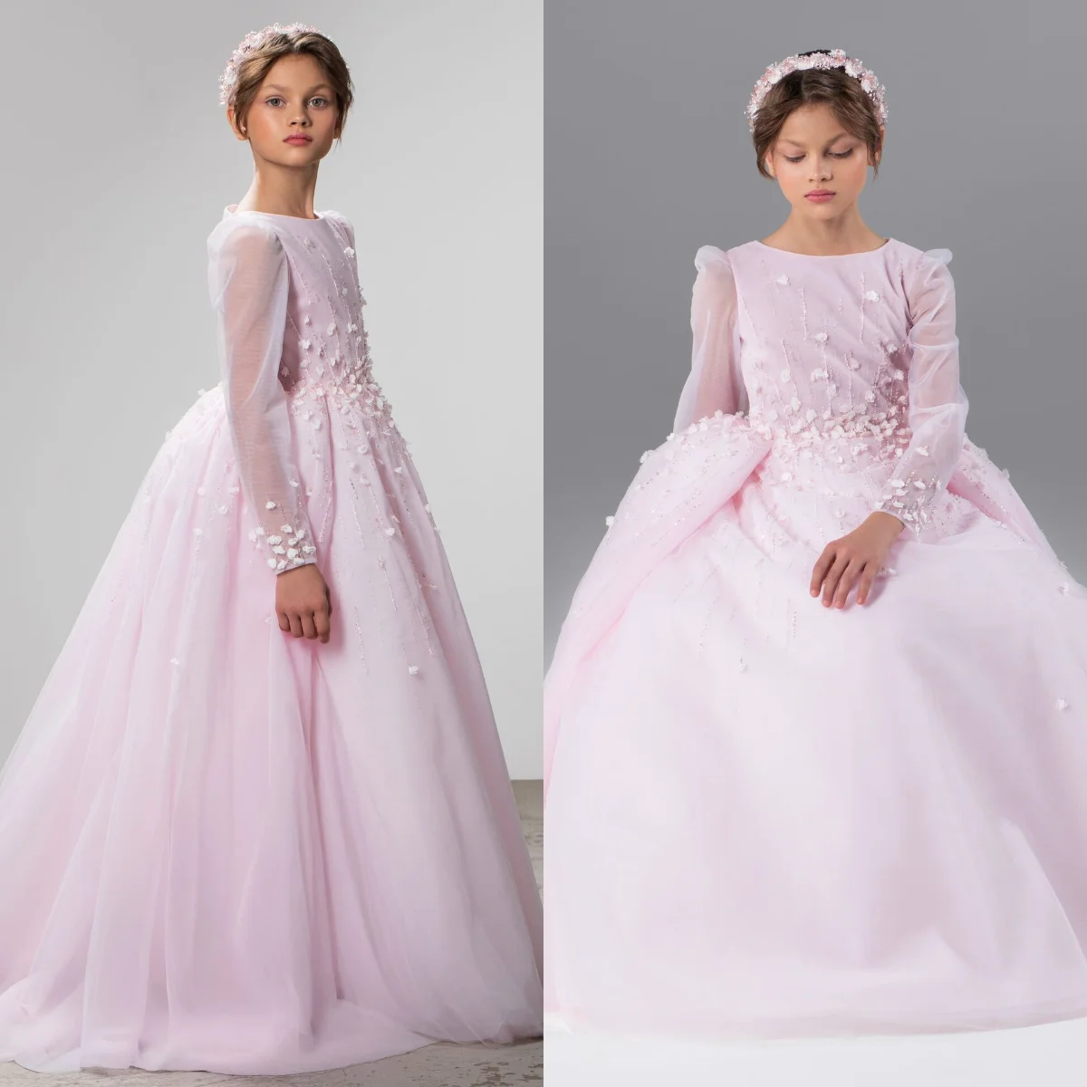 Long Sleeve Flower Girl Dresses for Wedding Princess Blush Pink Kids Birthday Party Gowns Customized First Communion Dresses
Long Sleeve Flower Girl Dresses for Wedding Princess Blush Pink Kids Birthday Party Gowns Customized First Communion Dresses