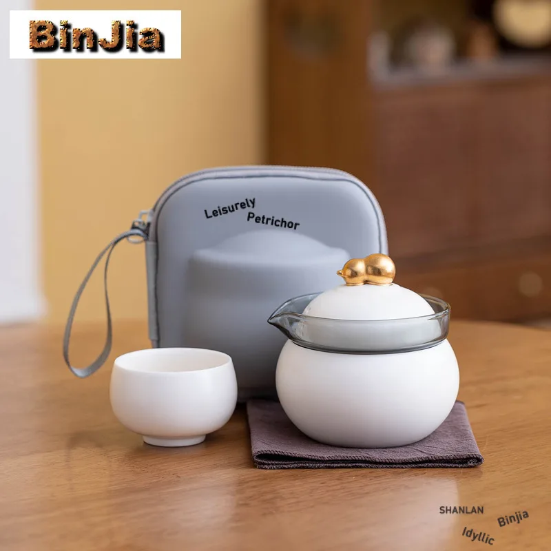 Gourd Color Glaze Travel Tea Set Kit Ancient 1 Pot 2 Cups Tea Maker Organizer Portable Picnic Handbag Tea Services Supplies
Gourd Color Glaze Travel Tea Set Kit Ancient 1 Pot 2 Cups Tea Maker Organizer Portable Picnic Handbag Tea Services Supplies