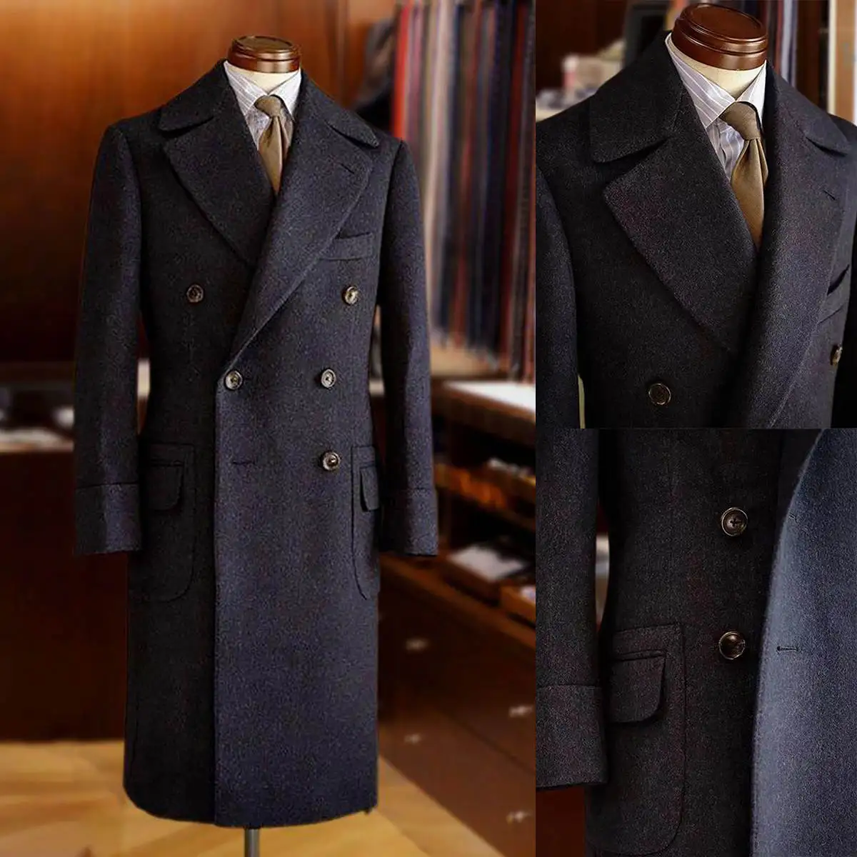 Exquisite Men Long Coat Double Breasted Wool Blends Overcoat Peaked Lapel Warm Jacket Plus Size Business Blazers Customized
Exquisite Men Long Coat Double Breasted Wool Blends Overcoat Peaked Lapel Warm Jacket Plus Size Business Blazers Customized