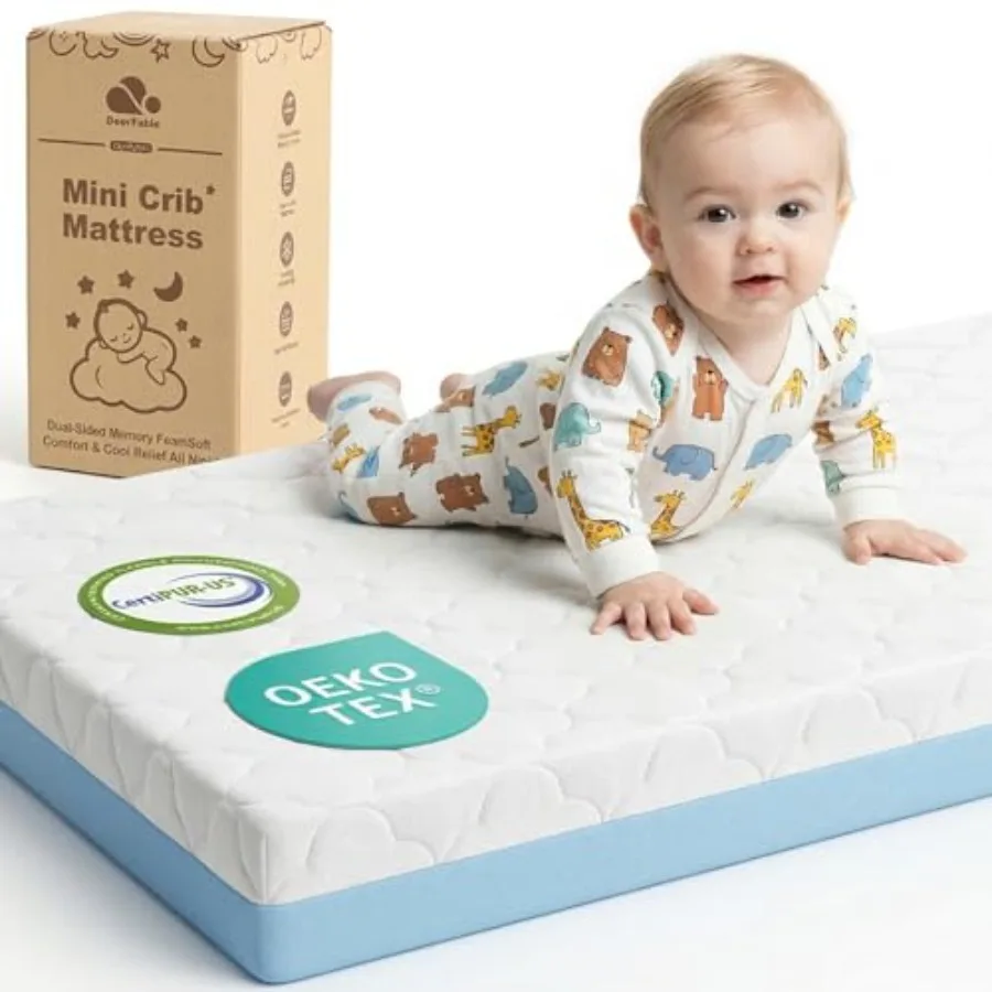 Pack and Play mattress for baby playpen use, memory foam, gray, dual-sided soft firm with breathable design and removable washa
Pack and Play mattress for baby playpen use, memory foam, gray, dual-sided soft firm with breathable design and removable washa