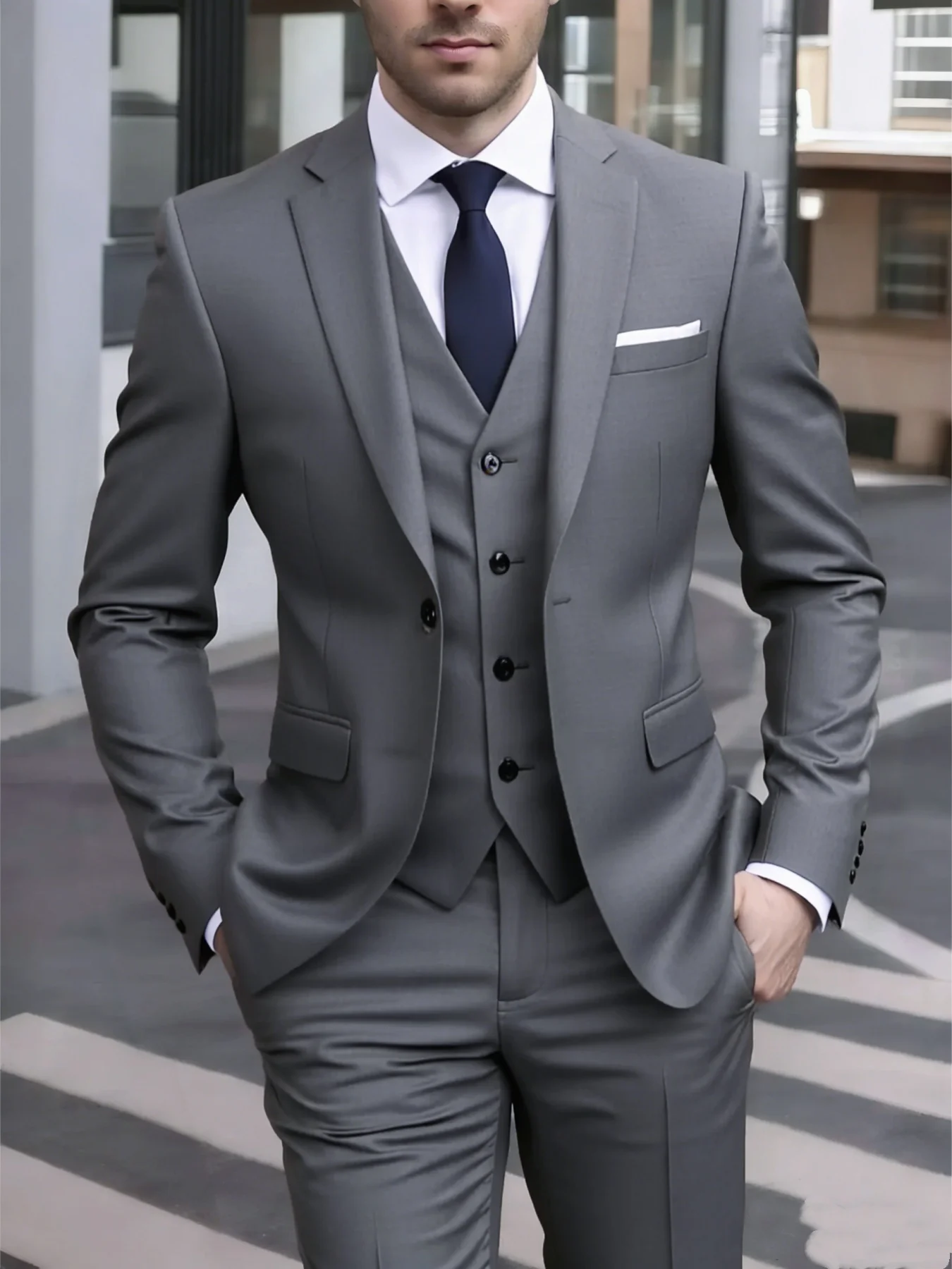 Classic Notch Lapel Men's Suit 3-Piece Single Breasted Solid Slim Fit Elegant Party Wedding Office
Classic Notch Lapel Men's Suit 3-Piece Single Breasted Solid Slim Fit Elegant Party Wedding Office