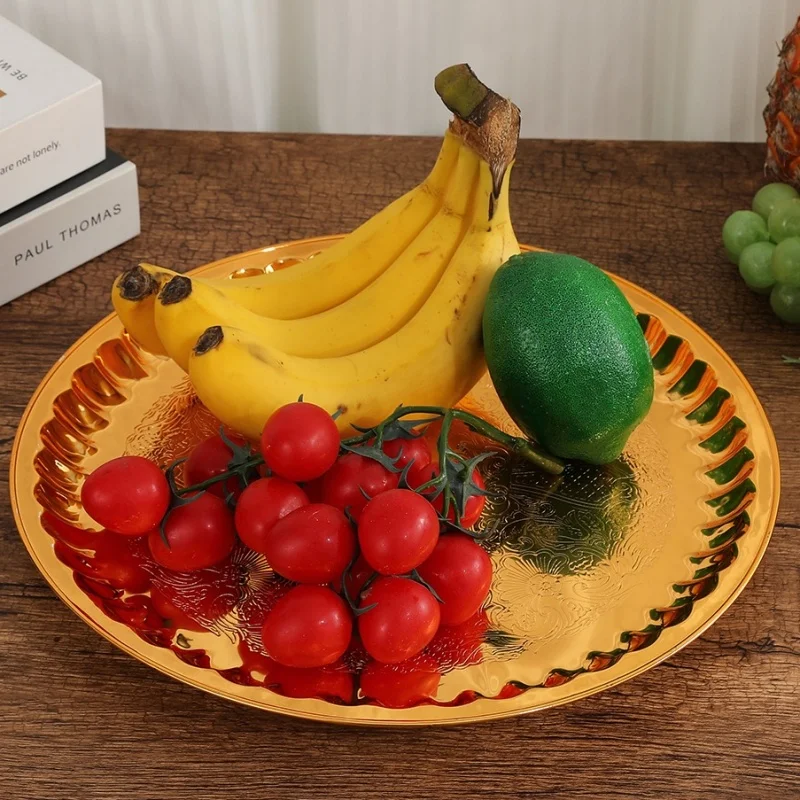 Fruit Tray, Metal Home Round Plate, European Golden Retro Snack Disc, Home Living Room Decoration Accessories Storage Supplies
Fruit Tray, Metal Home Round Plate, European Golden Retro Snack Disc, Home Living Room Decoration Accessories Storage Supplies