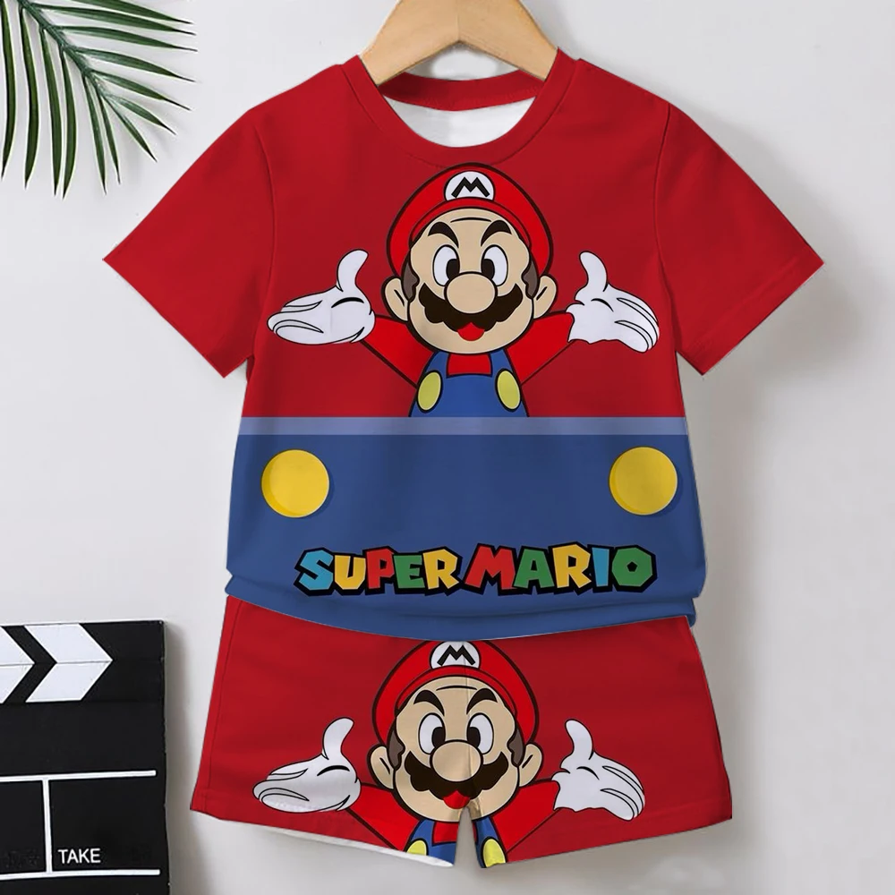 2024 New t shirts boys Suit Tshirt Shorts Summer Fashion Mario Bros tshirt 2 Piece Sets Kids Tracksuit boy's Oversized Clothes
2024 New t shirts boys Suit Tshirt Shorts Summer Fashion Mario Bros tshirt 2 Piece Sets Kids Tracksuit boy's Oversized Clothes