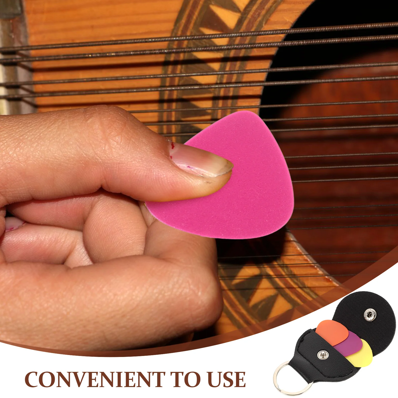 Bag Key Chain Guitar Plectrums Accessories Bracket Holder Musical Instrument Pu Portable Picks Bags Prevent Broken Bass
Bag Key Chain Guitar Plectrums Accessories Bracket Holder Musical Instrument Pu Portable Picks Bags Prevent Broken Bass