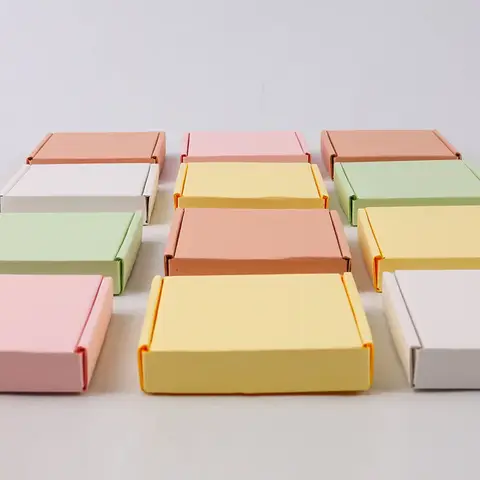 20pcs Small Colored Corrugated Airplane Boxes Packaging Box Festival Small Gift Box Clothing Jewelry Transport Packaging Carton
