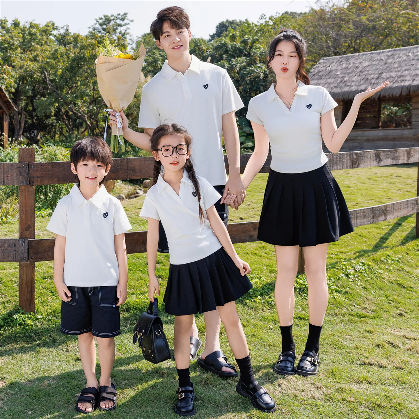 2026 Summer Family Matching Outfits Heart Embroidery Polo Shirt & Skirt/Shorts Set Casual Preppy Family Wear for Mom Dad Kids
2026 Summer Family Matching Outfits Heart Embroidery Polo Shirt & Skirt/Shorts Set Casual Preppy Family Wear for Mom Dad Kids