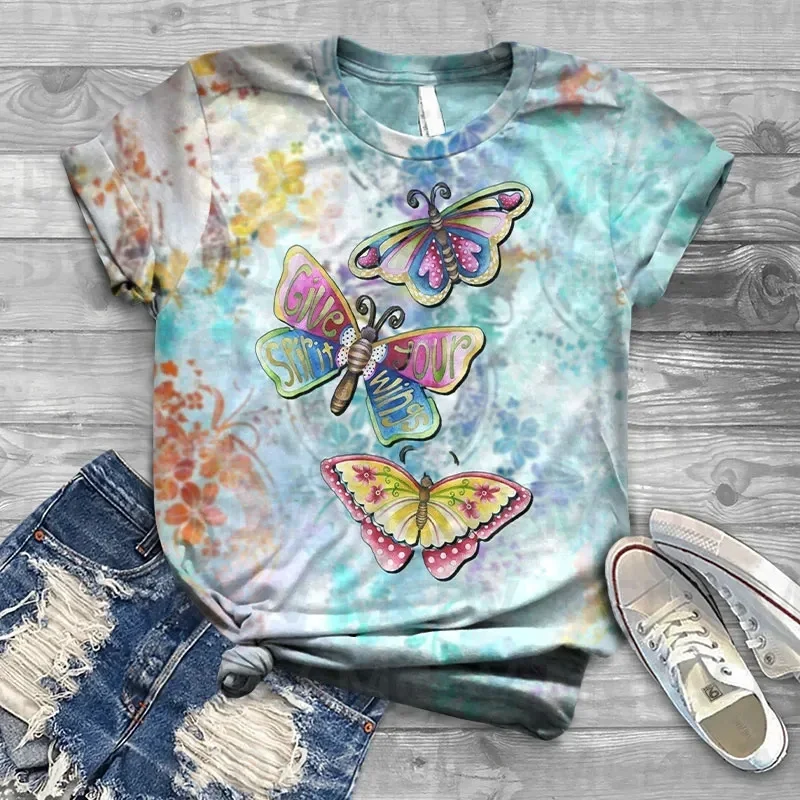 Colorful Floral And Butterfly Print Crew Neck T-shirt 3D All Over Printed Summer T Shirts
Colorful Floral And Butterfly Print Crew Neck T-shirt 3D All Over Printed Summer T Shirts