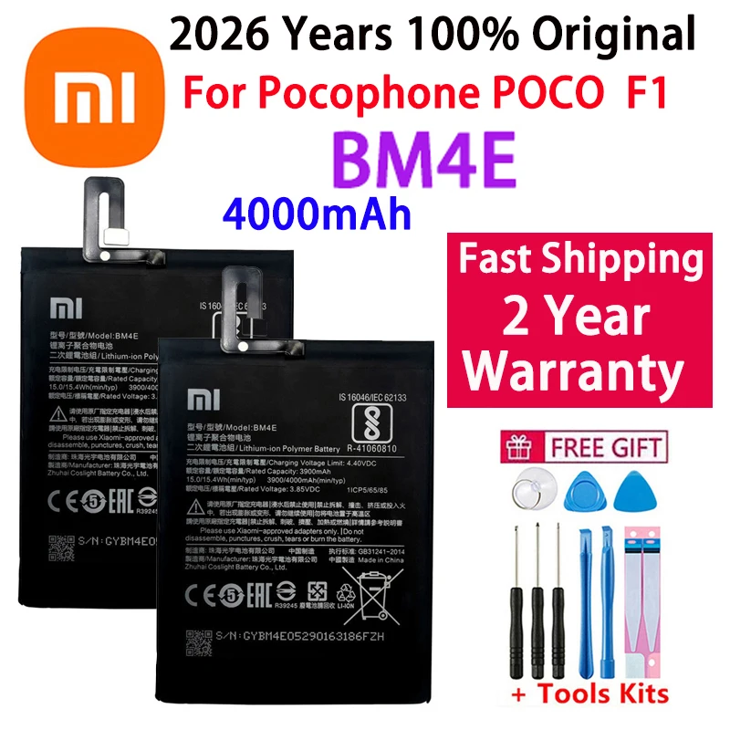 2026 Years Xiao mi Original Battery BM4E For Xiaomi MI Pocophone F1 poco F1 4000mAh Replacement Phone Battery Fast Shipping
2026 Years Xiao mi Original Battery BM4E For Xiaomi MI Pocophone F1 poco F1 4000mAh Replacement Phone Battery Fast Shipping