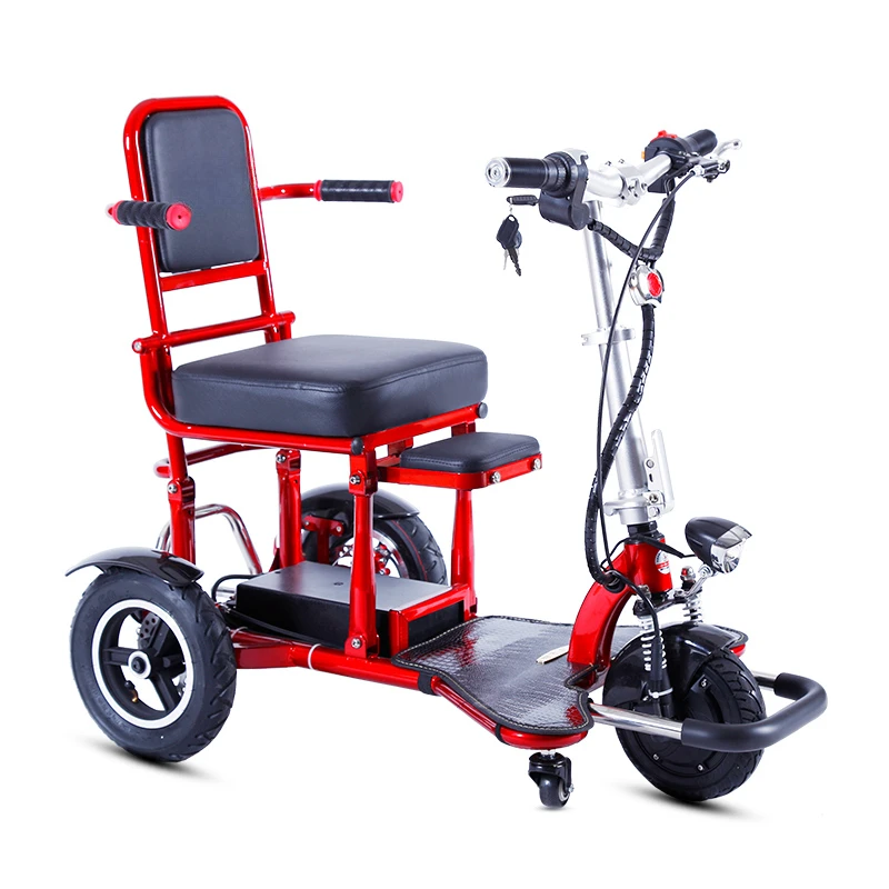 Folding electric tricycle, elderly scooter, small double lithium battery car, adult household moped
Folding electric tricycle, elderly scooter, small double lithium battery car, adult household moped