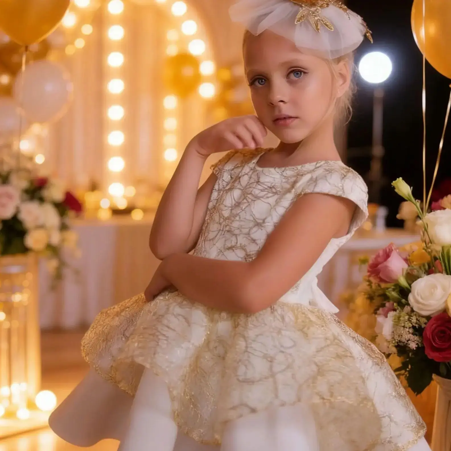 Elegant Customized Flower Girl Dress for Wedding Round Collar Pleat Knee Lenght Girl Birthday Party First Communion Ball Gowns
Elegant Customized Flower Girl Dress for Wedding Round Collar Pleat Knee Lenght Girl Birthday Party First Communion Ball Gowns