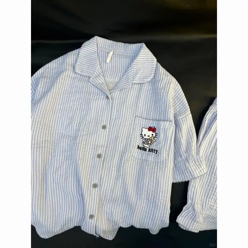 Hello Kitty Kawaii Striped Pajamas Sanrio Girl Summer Short Sleeve 2Pcs Japanese Thin Cartoon Student Outfit Home Outfit Outfit
Hello Kitty Kawaii Striped Pajamas Sanrio Girl Summer Short Sleeve 2Pcs Japanese Thin Cartoon Student Outfit Home Outfit Outfit