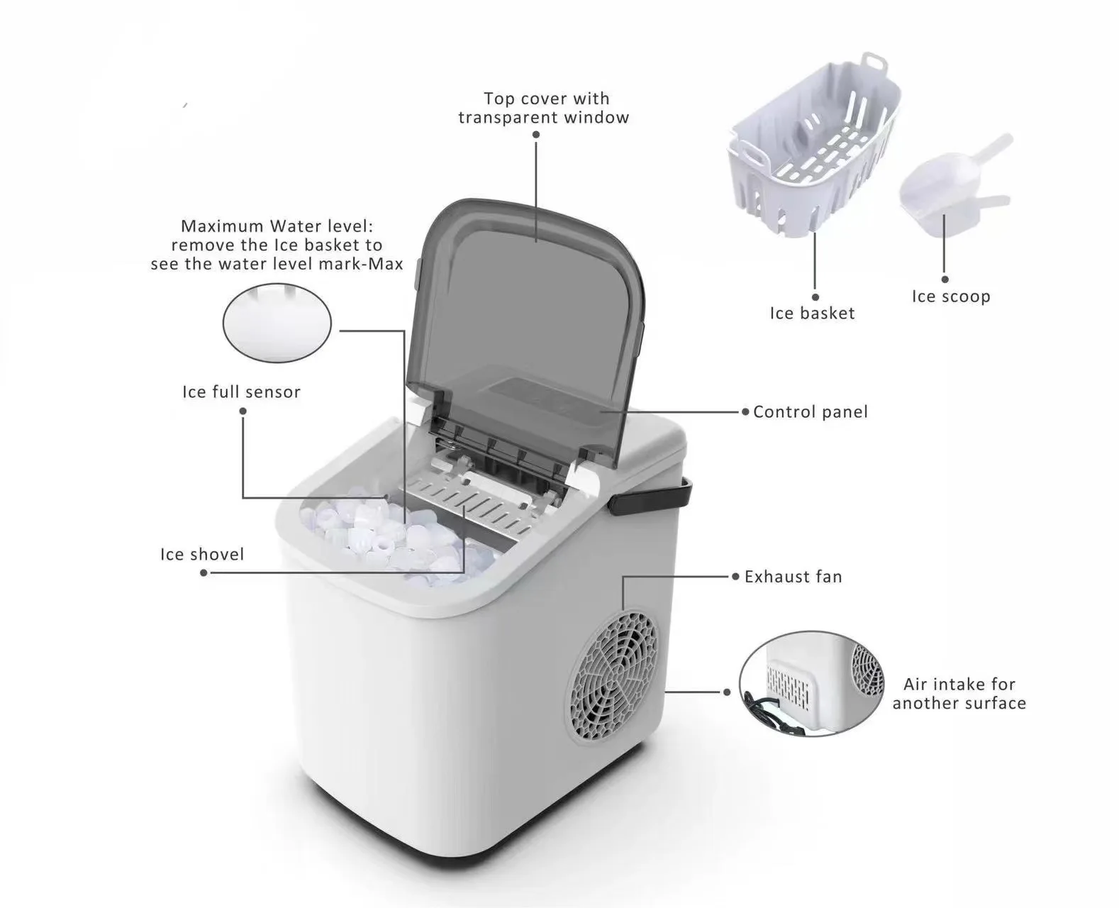 Portable Making Machine Ice Makers Mini Compact Self-cleaning Home 220v Automatic Small Commercial
Portable Making Machine Ice Makers Mini Compact Self-cleaning Home 220v Automatic Small Commercial