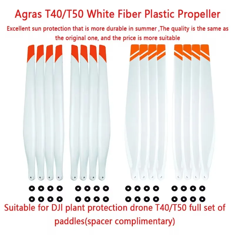 Replacement T50/T40 White Propellers Carbon Fiber Plastic Sun protection CW CCW For Agricultural Drone Accessories
Replacement T50/T40 White Propellers Carbon Fiber Plastic Sun protection CW CCW For Agricultural Drone Accessories