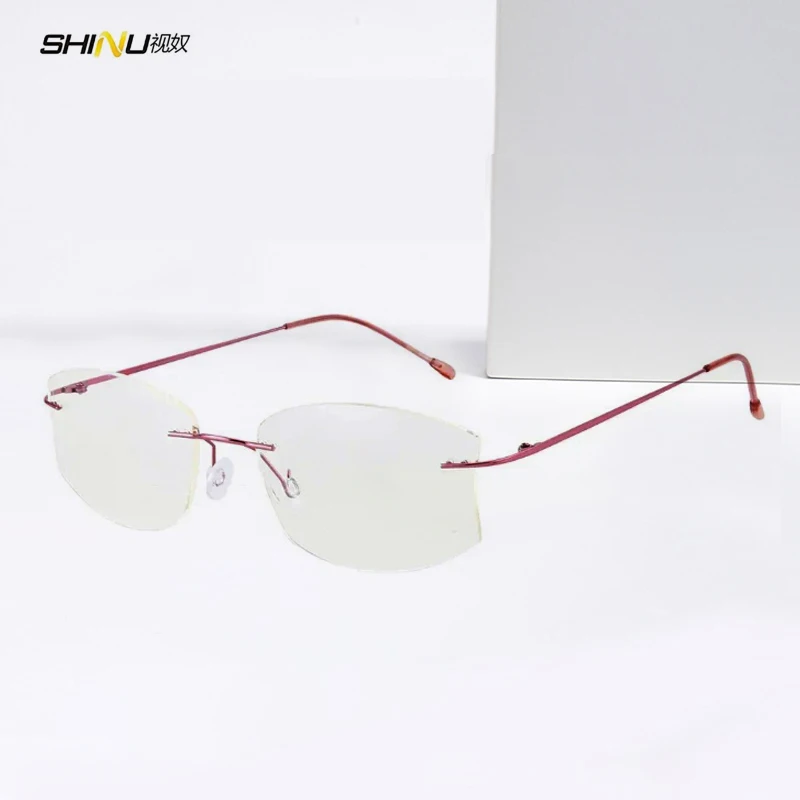 SHINU Titanium Rimless Glasses Women Multifocal Presbyopia Glasses Multifocal Lenses with Prescription Photochromic Mr8 Lens
SHINU Titanium Rimless Glasses Women Multifocal Presbyopia Glasses Multifocal Lenses with Prescription Photochromic Mr8 Lens