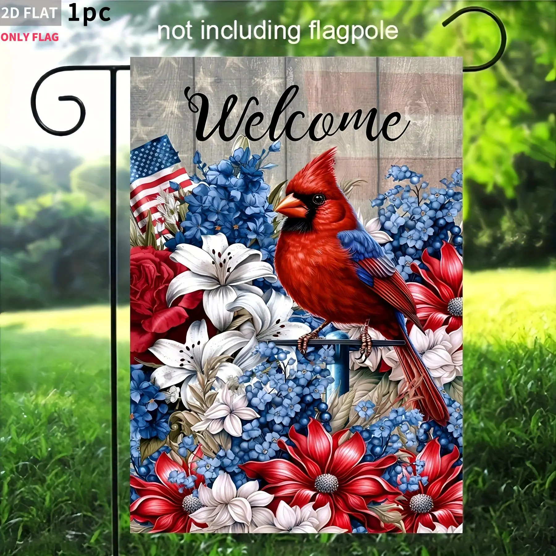 2D FLAT 1pc Double-Sided garden flag Welcome Cardinal Flowers Flag Design 28x40 Inch Polyester fabric, Perfect for Patio, Garden
2D FLAT 1pc Double-Sided garden flag Welcome Cardinal Flowers Flag Design 28x40 Inch Polyester fabric, Perfect for Patio, Garden