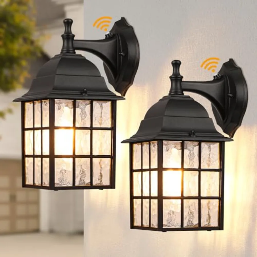 2-Pack Dusk to Dawn Outdoor Wall Lights, Sensor Exterior Light Fixtures, Porch Lights, Black Waterproof Wall Sconces, Outside L
2-Pack Dusk to Dawn Outdoor Wall Lights, Sensor Exterior Light Fixtures, Porch Lights, Black Waterproof Wall Sconces, Outside L